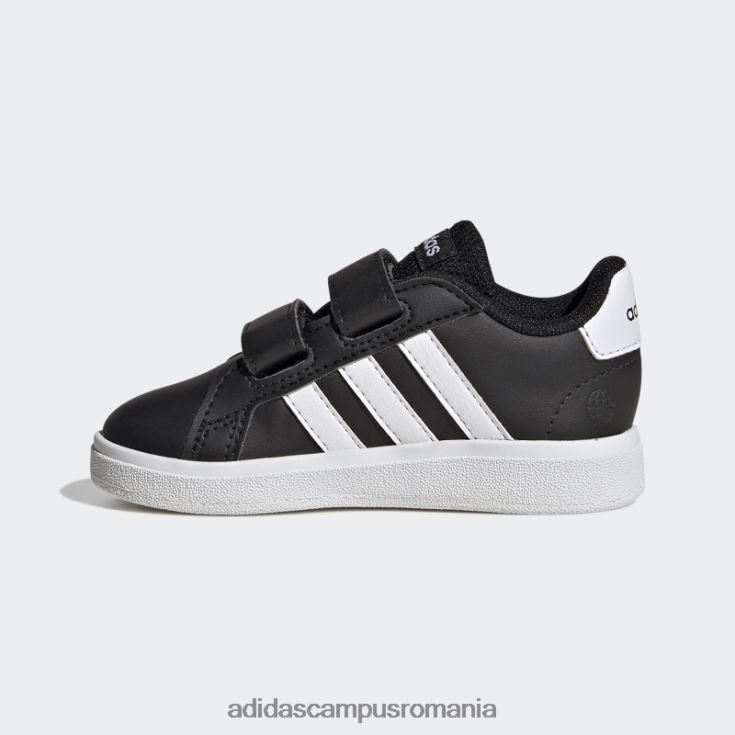 adidas campus romania pantofi cu cârlig și buclă stil de viață grand court negri copii alb negru J266N217666