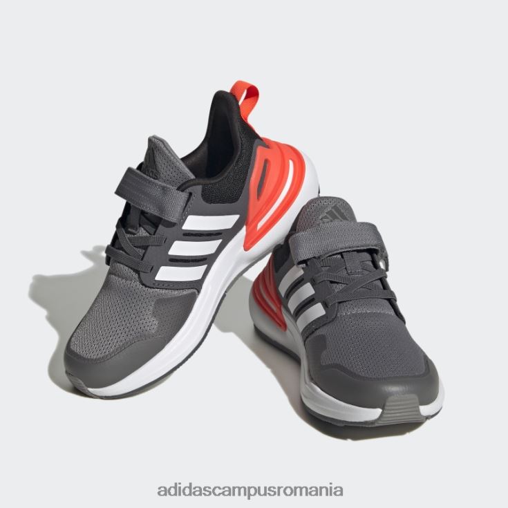 adidas campus romania pantofi cu curea de sus din dantela elastica rapidasport bounce gri copii gri/alb J266N217959