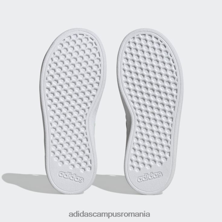 adidas campus romania pantofi cu dantelă elastică grand Court și cu curea superioară copii alb/mentă/roz fascicul J266N218025