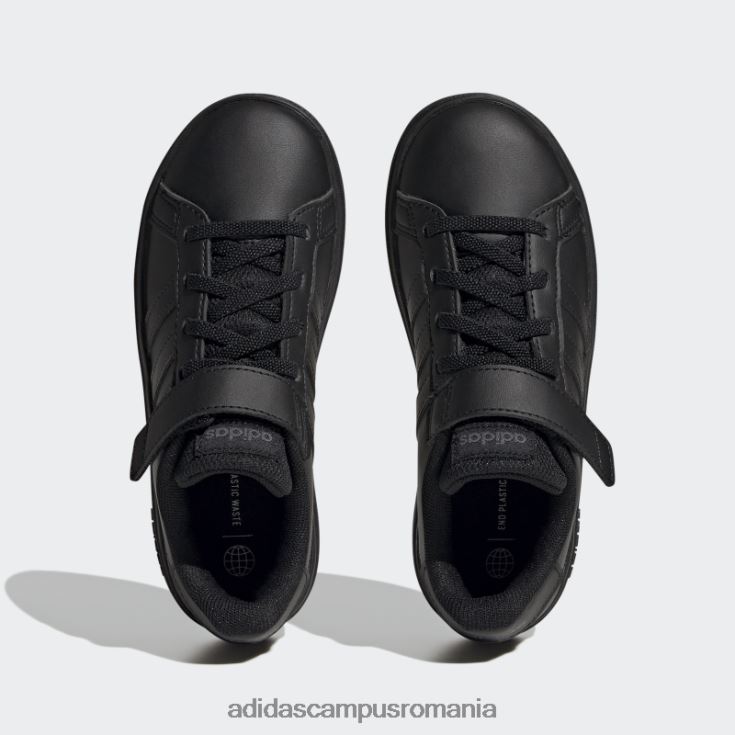 adidas campus romania pantofi cu dantelă elastică grand Court și cu curea superioară gri copii gri inchis J266N217614