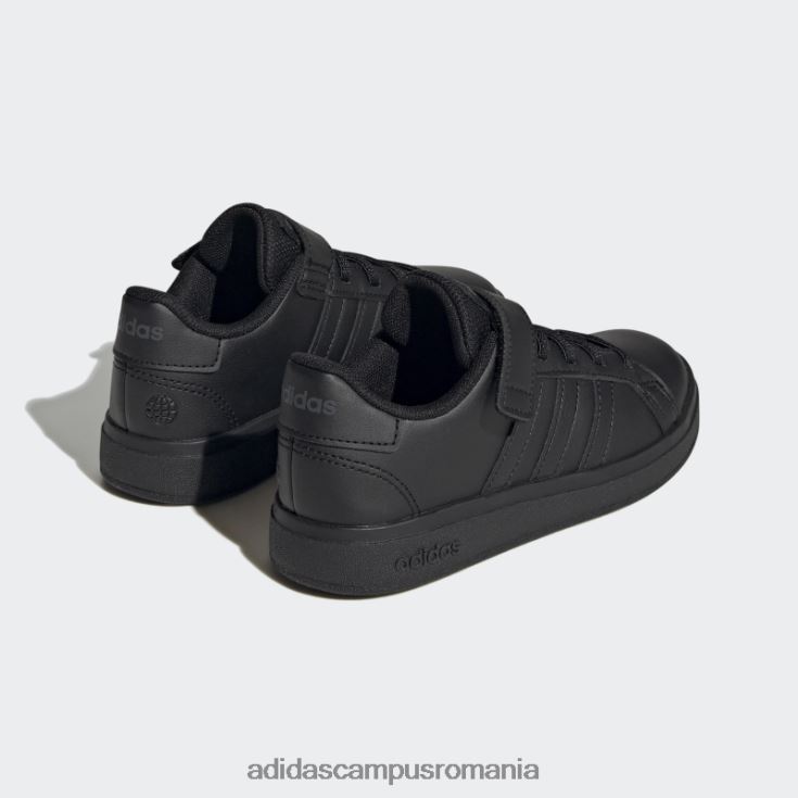 adidas campus romania pantofi cu dantelă elastică grand Court și cu curea superioară gri copii gri inchis J266N217614