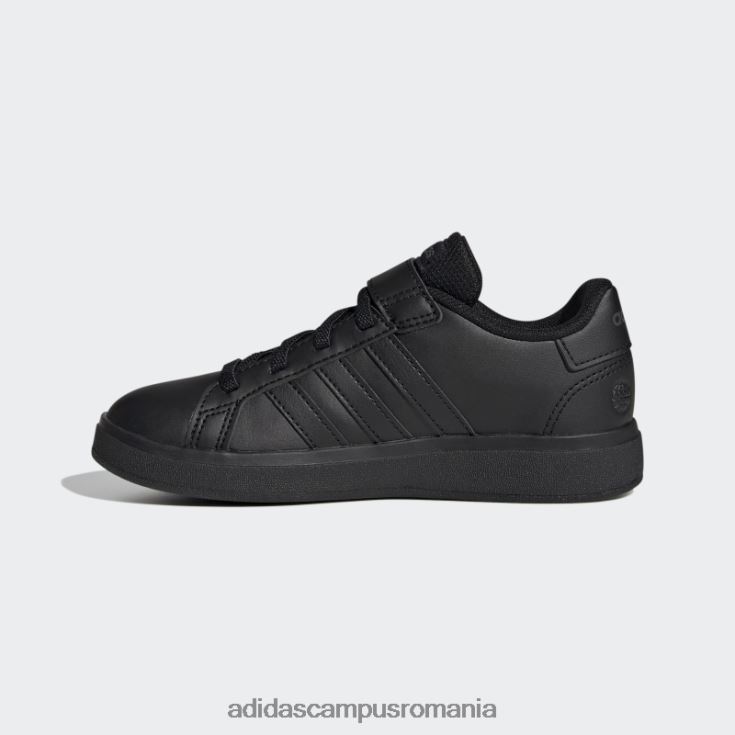 adidas campus romania pantofi cu dantelă elastică grand Court și cu curea superioară gri copii gri inchis J266N217614