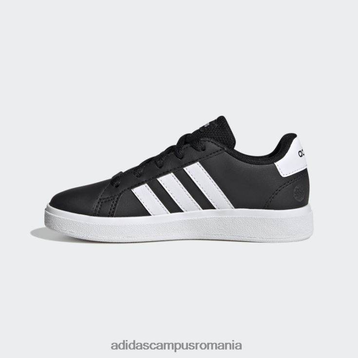 adidas campus romania pantofi de tenis grand court lifestyle cu șireturi albi copii alb negru J266N217697