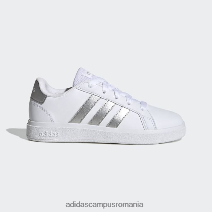 adidas campus romania pantofi de tenis grand court lifestyle cu șireturi argintii copii alb/argintiu J266N211260