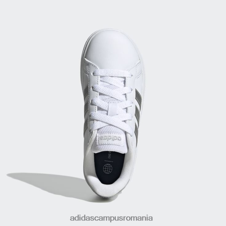 adidas campus romania pantofi de tenis grand court lifestyle cu șireturi argintii copii alb/argintiu J266N211260