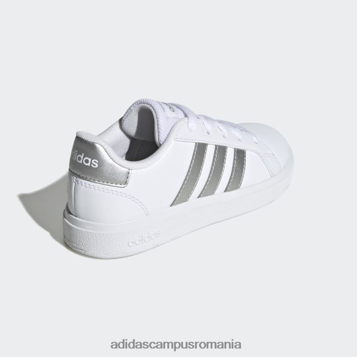 adidas campus romania pantofi de tenis grand court lifestyle cu șireturi argintii copii alb/argintiu J266N211260