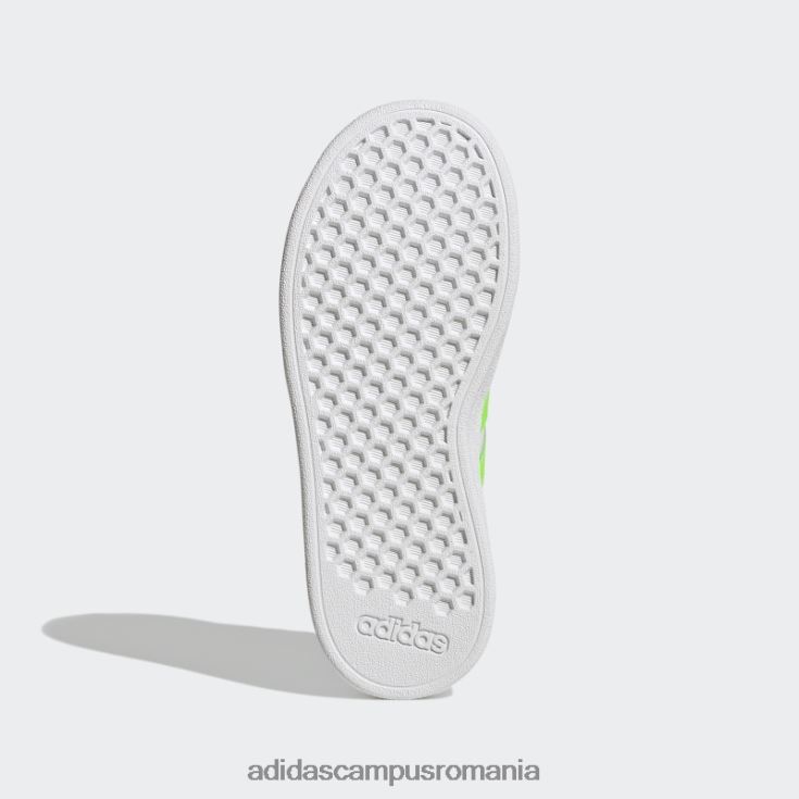 adidas campus romania pantofi de tenis grand court lifestyle cu șireturi verzi copii papură alb/verde/albastru J266N211427