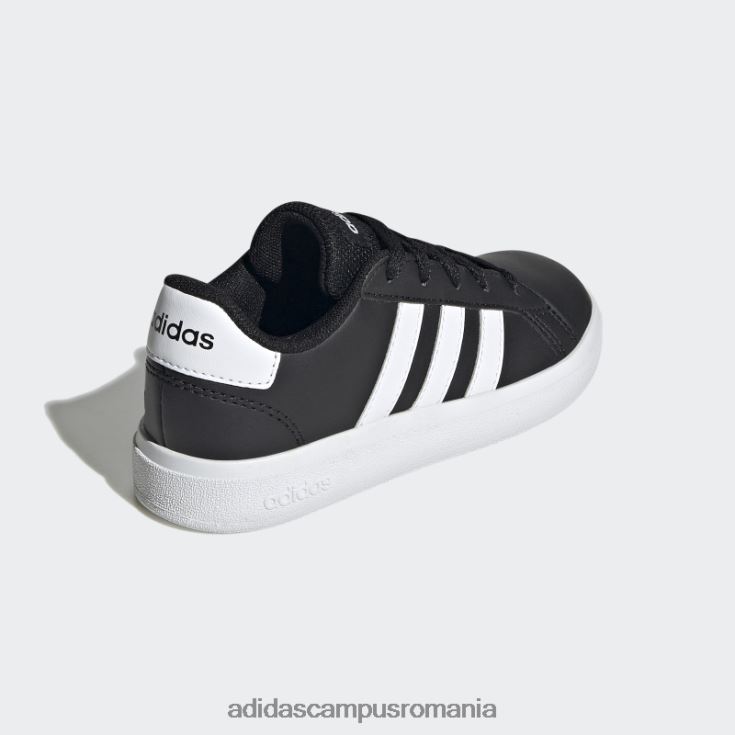adidas campus romania pantofi de tenis negri cu șireturi, stil de viață, grand court copii alb negru J266N23569