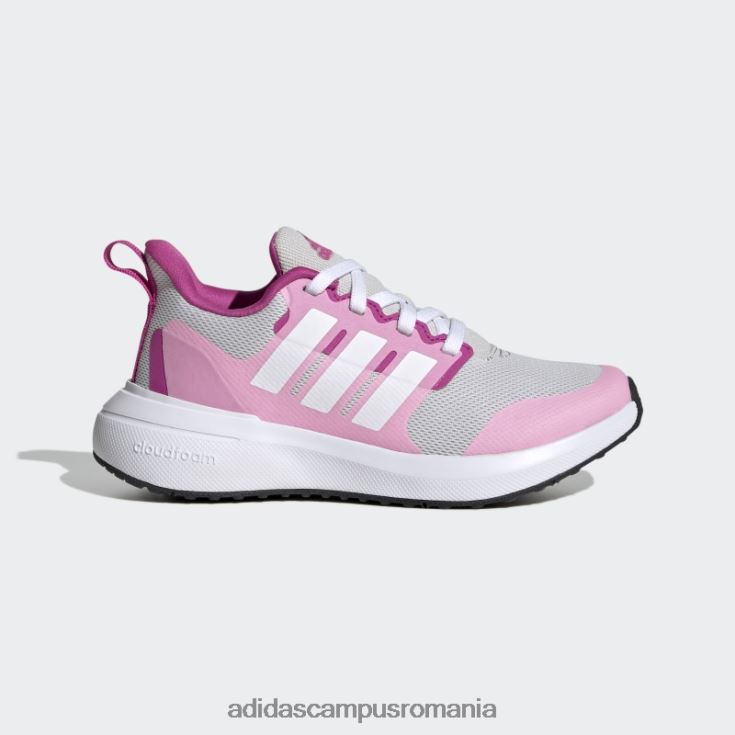 adidas campus romania pantofi fortarun 2.0 cloudfoam dantela gri copii gri/alb/roz fascicul J266N217864