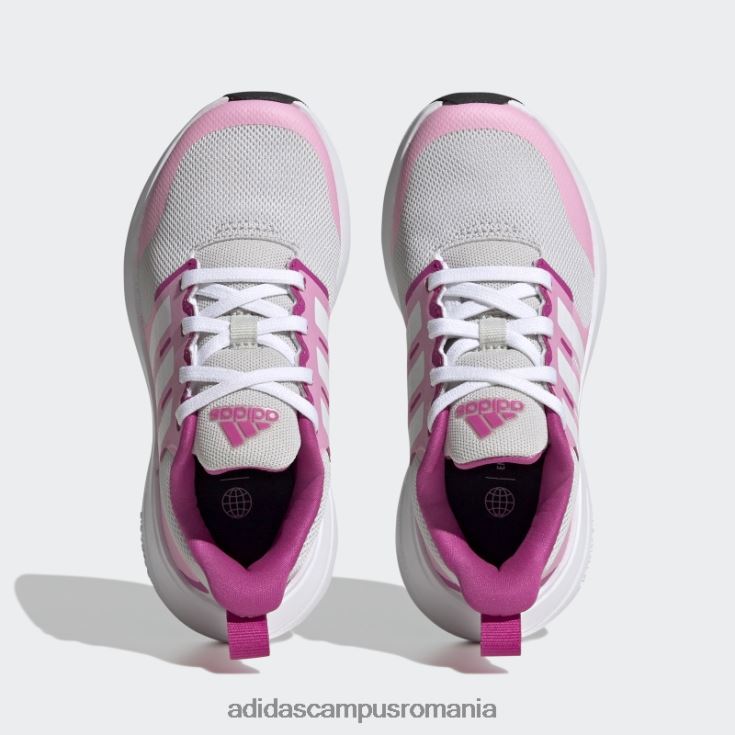 adidas campus romania pantofi fortarun 2.0 cloudfoam dantela gri copii gri/alb/roz fascicul J266N217864