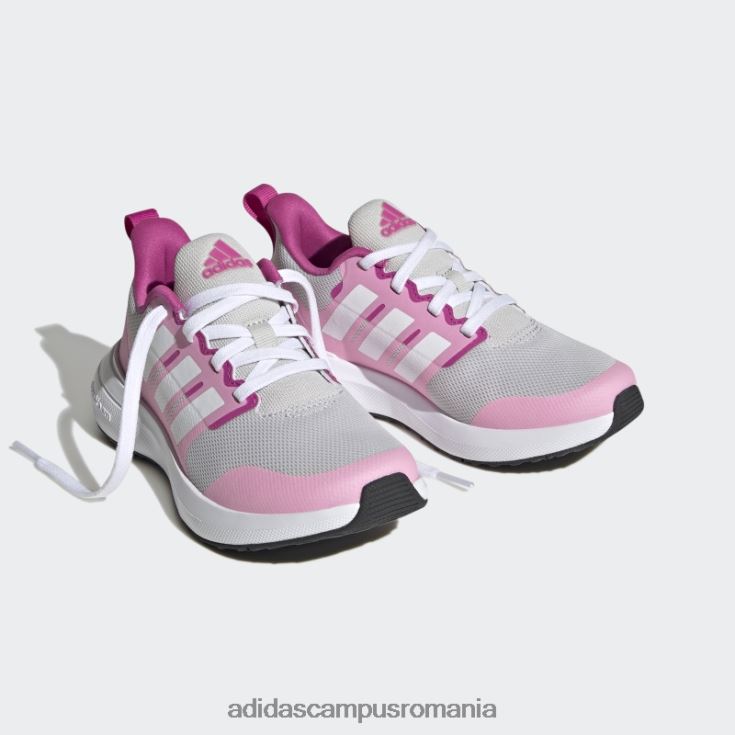 adidas campus romania pantofi fortarun 2.0 cloudfoam dantela gri copii gri/alb/roz fascicul J266N217864