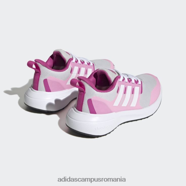 adidas campus romania pantofi fortarun 2.0 cloudfoam dantela gri copii gri/alb/roz fascicul J266N217864