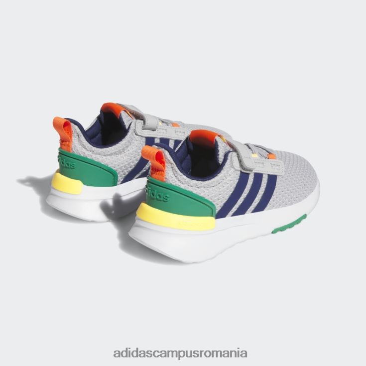 adidas campus romania pantofi gri racer tr21 lifestyle alergare din dantelă elastică și cu curele superioare copii gri/albastru închis/verde curte J266N211429