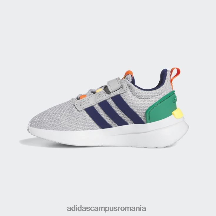 adidas campus romania pantofi gri racer tr21 lifestyle alergare din dantelă elastică și cu curele superioare copii gri/albastru închis/verde curte J266N211429