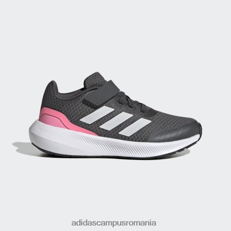 adidas campus romania pantofi gri runfalcon 3.0 cu dantelă elastică copii gri/alb/roz fascicul J266N211350
