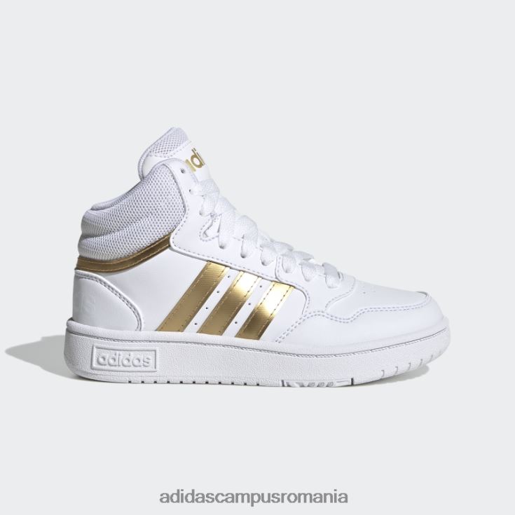 adidas campus romania pantofi hoops mid lifestyle baschet dantela alb copii alb/gri J266N211305