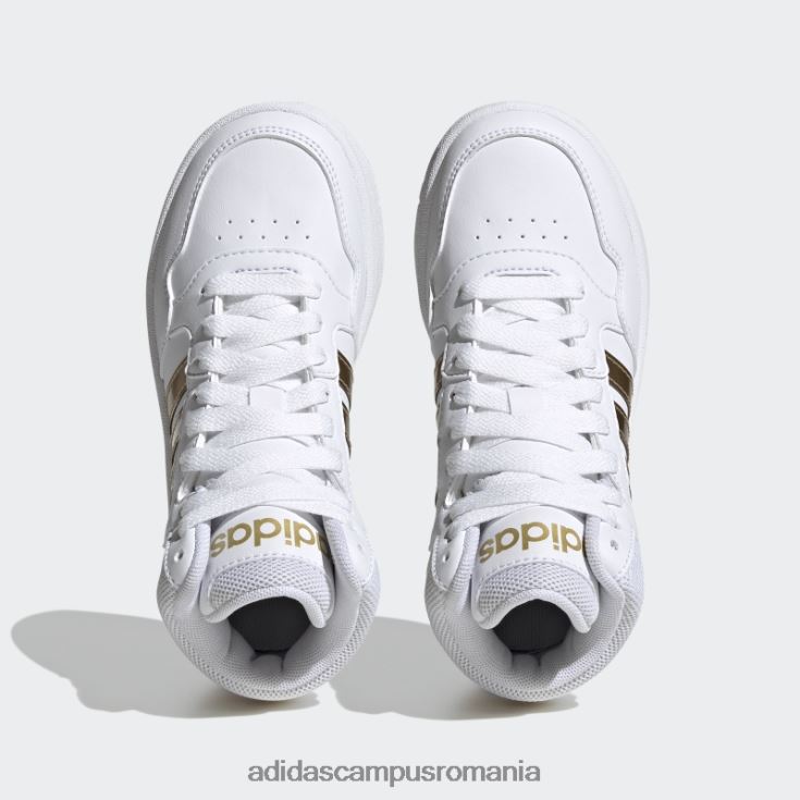 adidas campus romania pantofi hoops mid lifestyle baschet dantela alb copii alb/gri J266N211305