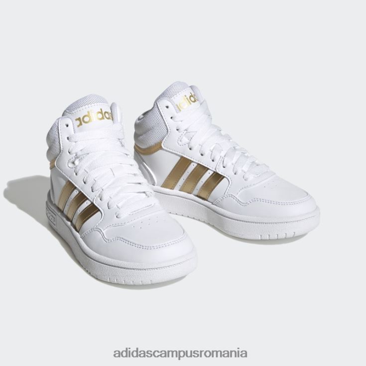 adidas campus romania pantofi hoops mid lifestyle baschet dantela alb copii alb/gri J266N211305
