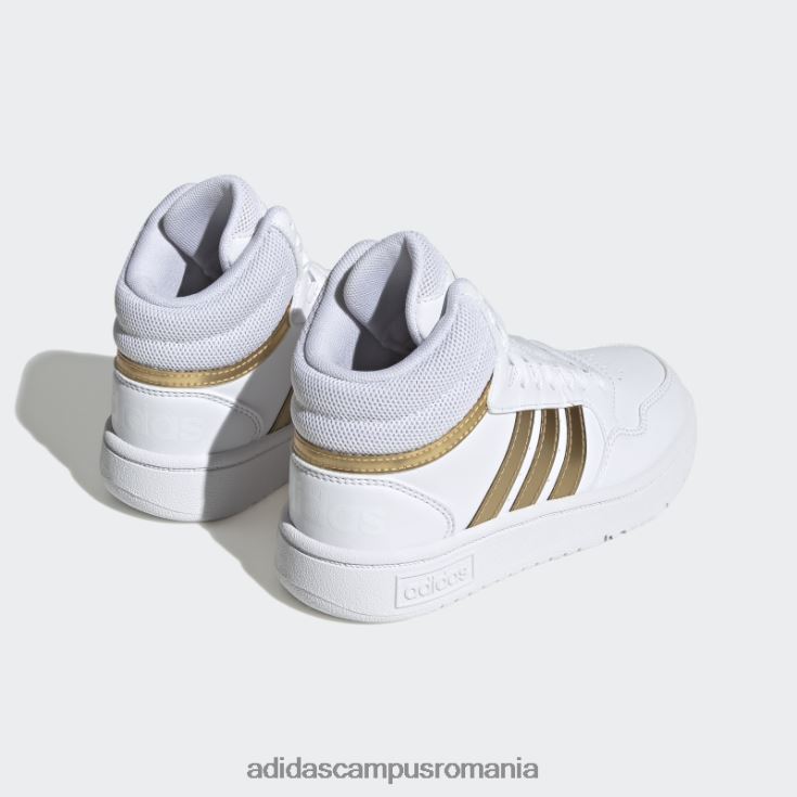 adidas campus romania pantofi hoops mid lifestyle baschet dantela alb copii alb/gri J266N211305