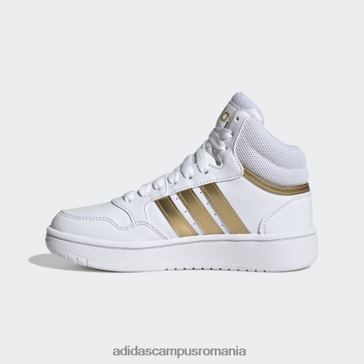 adidas campus romania pantofi hoops mid lifestyle baschet dantela alb copii alb/gri J266N211305