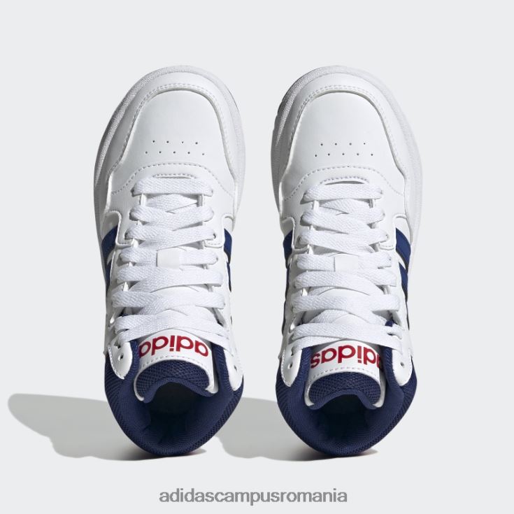 adidas campus romania pantofi mijlocii cu cercuri albe copii alb/albastru victorie/stacojiu J266N211165