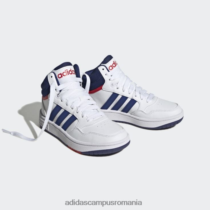 adidas campus romania pantofi mijlocii cu cercuri albe copii alb/albastru victorie/stacojiu J266N211165