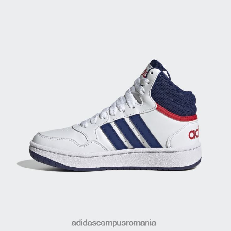 adidas campus romania pantofi mijlocii cu cercuri albe copii alb/albastru victorie/stacojiu J266N211165