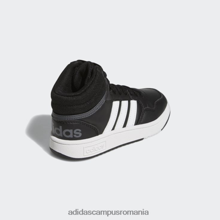 adidas campus romania pantofi mijlocii hoops negri copii negru/alb/gri J266N217756