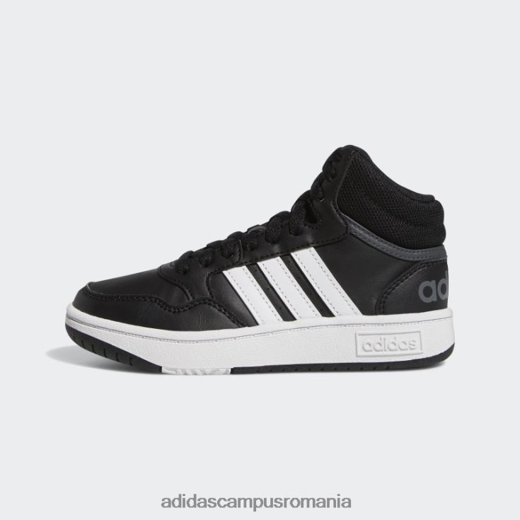 adidas campus romania pantofi mijlocii hoops negri copii negru/alb/gri J266N217756