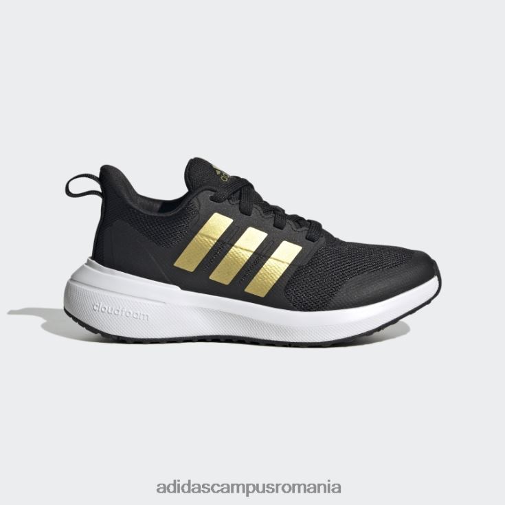 adidas campus romania pantofi negri fortarun 2.0 cloudfoam dantela copii negru/auriu metalic/alb J266N211158
