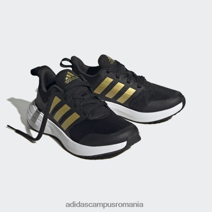 adidas campus romania pantofi negri fortarun 2.0 cloudfoam dantela copii negru/auriu metalic/alb J266N211158