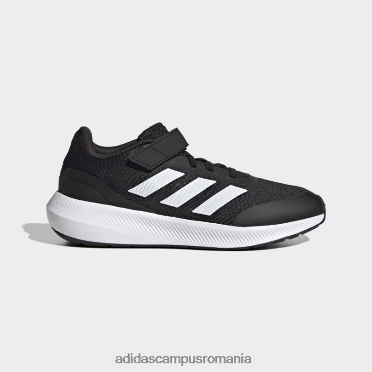adidas campus romania pantofi negri runfalcon 3.0 cu dantelă elastică copii alb negru J266N217836