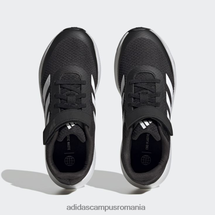 adidas campus romania pantofi negri runfalcon 3.0 cu dantelă elastică copii alb negru J266N217836