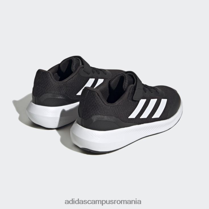 adidas campus romania pantofi negri runfalcon 3.0 cu dantelă elastică copii alb negru J266N217836
