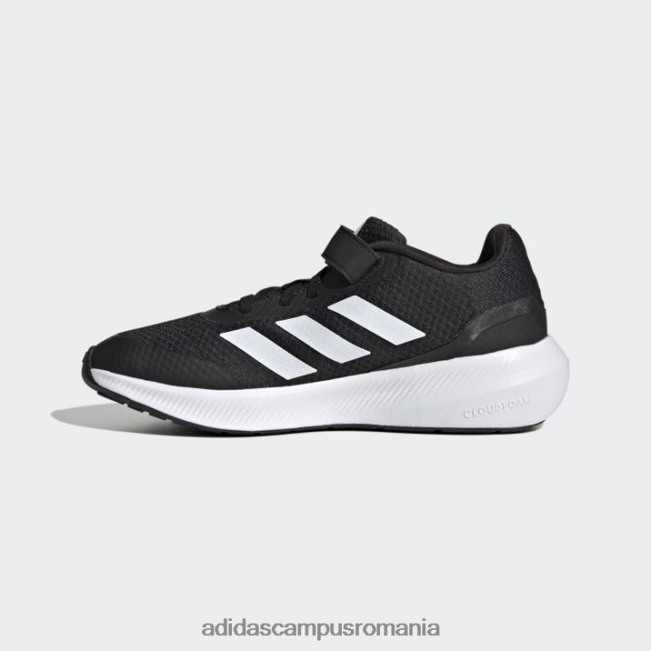 adidas campus romania pantofi negri runfalcon 3.0 cu dantelă elastică copii alb negru J266N217836