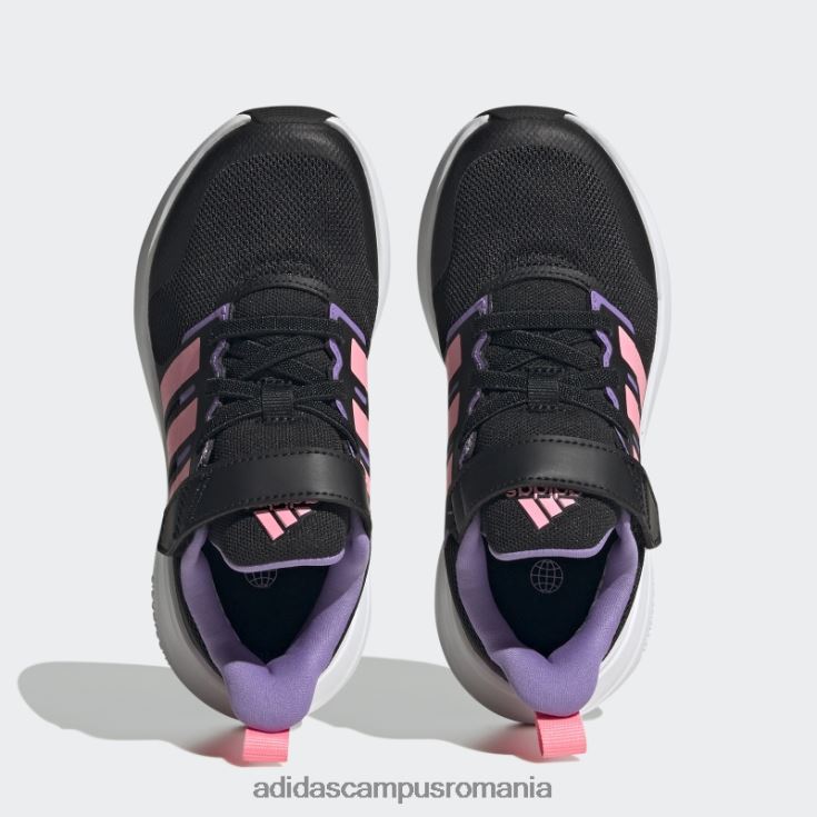 adidas campus romania pantofi roz fortarun 2.0 cloudfoam cu dantela elastica cu bretele copii negru/roz fascicul/violet J266N211297