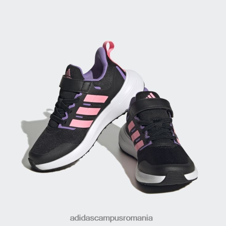 adidas campus romania pantofi roz fortarun 2.0 cloudfoam cu dantela elastica cu bretele copii negru/roz fascicul/violet J266N211297