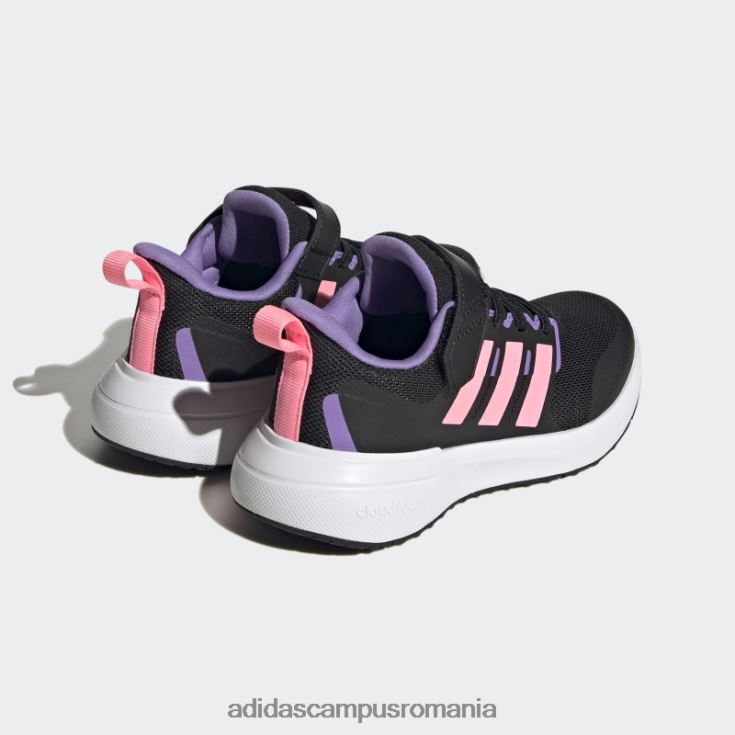 adidas campus romania pantofi roz fortarun 2.0 cloudfoam cu dantela elastica cu bretele copii negru/roz fascicul/violet J266N211297