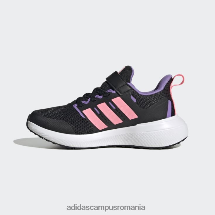 adidas campus romania pantofi roz fortarun 2.0 cloudfoam cu dantela elastica cu bretele copii negru/roz fascicul/violet J266N211297