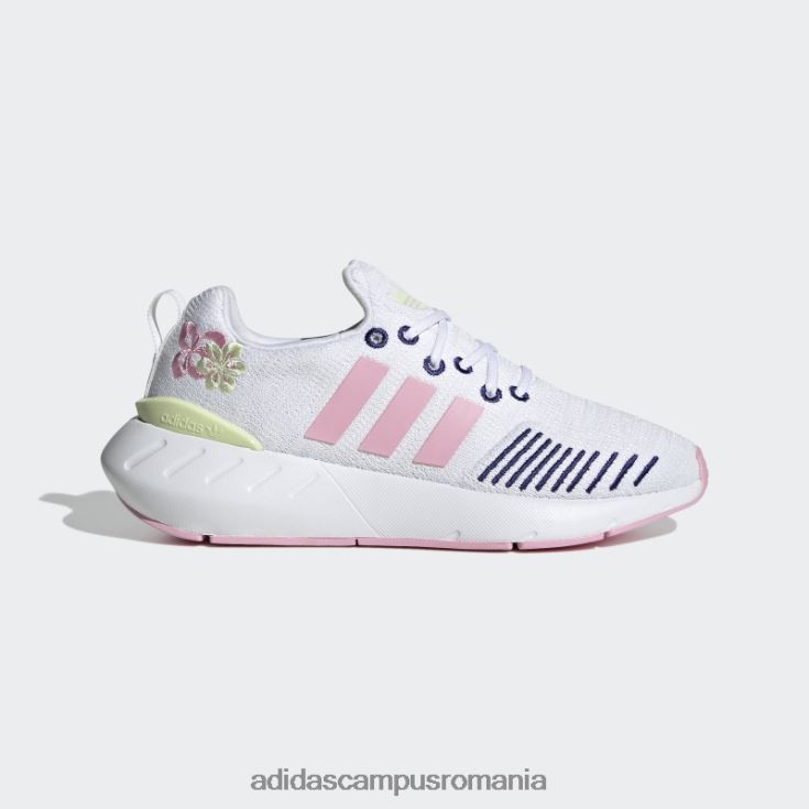 adidas campus romania pantofi swift run 22 albi copii alb/roz adevărat/lime J266N218170