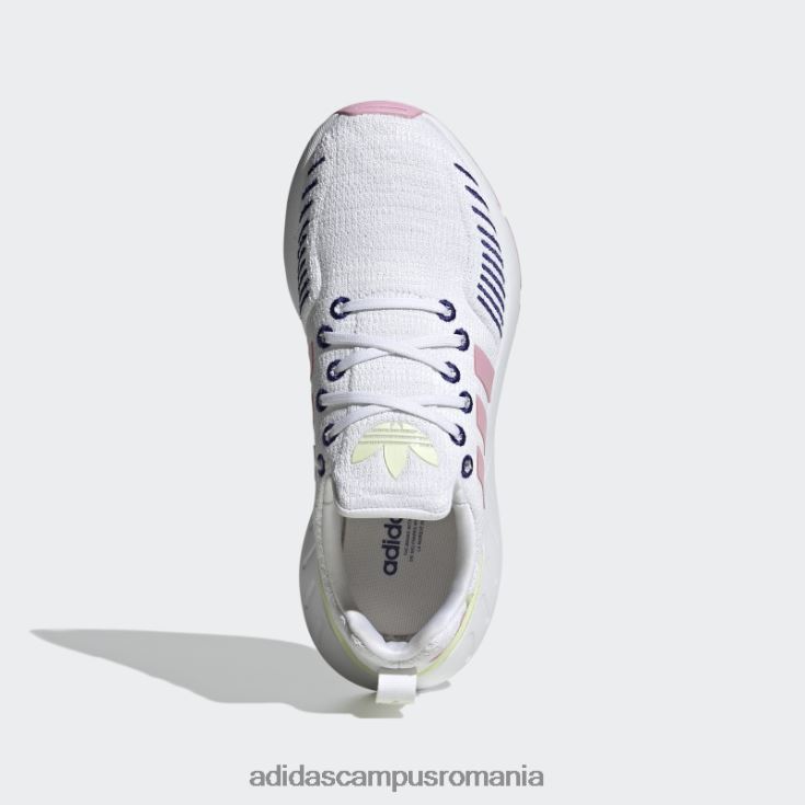 adidas campus romania pantofi swift run 22 albi copii alb/roz adevărat/lime J266N218170