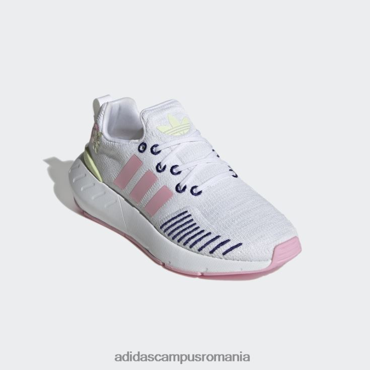 adidas campus romania pantofi swift run 22 albi copii alb/roz adevărat/lime J266N218170