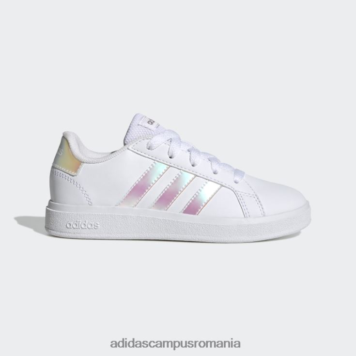 adidas campus romania pantofi tenis grand court lifestyle dantela albi copii alb/iridescent J266N211432