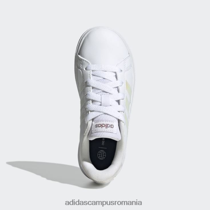 adidas campus romania pantofi tenis grand court lifestyle dantela albi copii alb/iridescent J266N211432