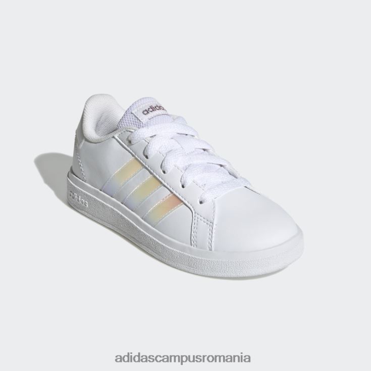 adidas campus romania pantofi tenis grand court lifestyle dantela albi copii alb/iridescent J266N211432