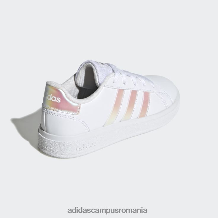 adidas campus romania pantofi tenis grand court lifestyle dantela albi copii alb/iridescent J266N211432