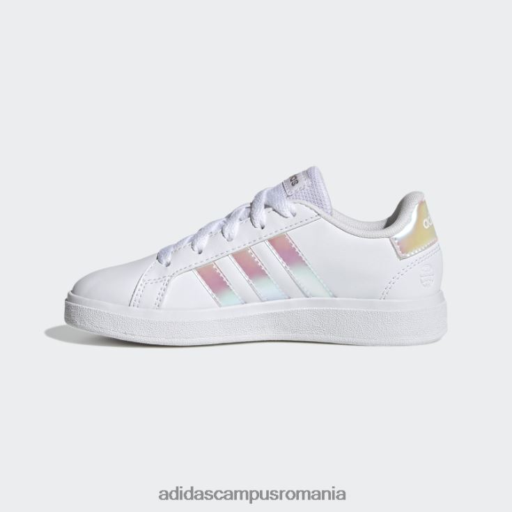 adidas campus romania pantofi tenis grand court lifestyle dantela albi copii alb/iridescent J266N211432