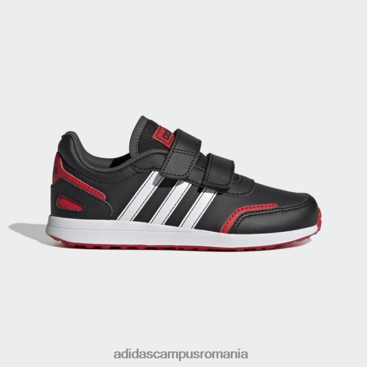 adidas campus romania roșu vs comutator 3 stil de viață alergare pantofi cu curele cu cârlig și buclă, stilați copii negru/alb/rosu J266N217703