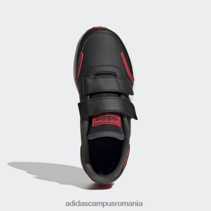 adidas campus romania roșu vs comutator 3 stil de viață alergare pantofi cu curele cu cârlig și buclă, stilați copii negru/alb/rosu J266N217703