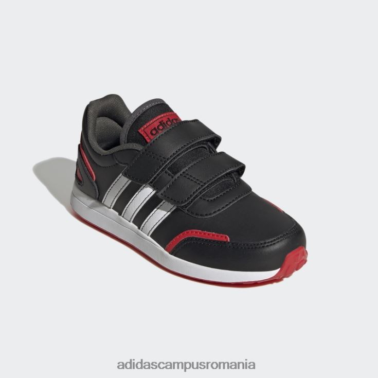 adidas campus romania roșu vs comutator 3 stil de viață alergare pantofi cu curele cu cârlig și buclă, stilați copii negru/alb/rosu J266N217703
